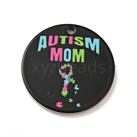 Non-Tarnish Autism Awareness Theme 201 Stainless Steel Pendants STAS-J041-02G-1