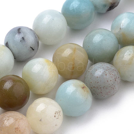 Natural Flower Amazonite Beads Strands X-G-S259-13-6mm-1