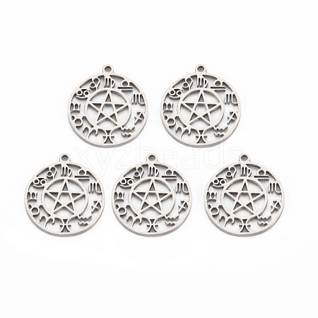 Non-Tarnish 201 Stainless Steel Hollow Pendants STAS-S119-151P-1