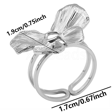 Non-Tarnish 304 Stainless Steel Butterfly Shape Cuff Rings QJ2563-1-1