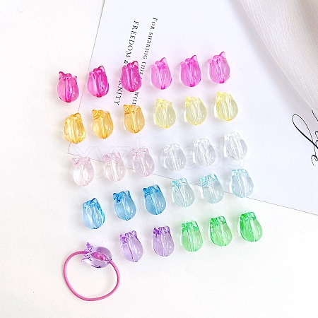 Transparent Acrylic Beads TACR-F008-09B-1