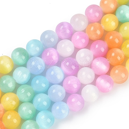 Macaron Color Natural Selenite Beads Strands X-G-F780-A01-02-1