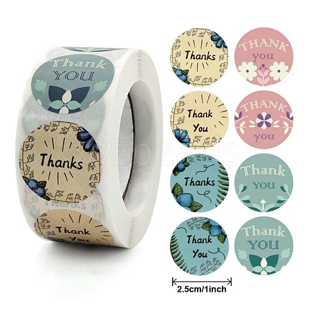 Thank You Theme Self Adhesive Paper Stickers DIY-M023-02B-1