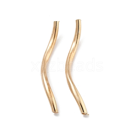 Brass Twist Tube Beads KK-B120-02D-LG-1