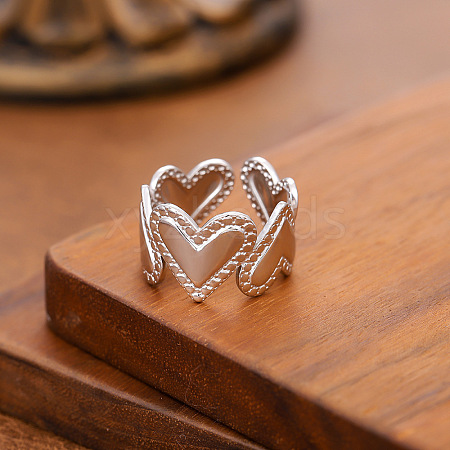 304 Stainless Steel Cuff Open Rings for Women WGE07EC-02-1