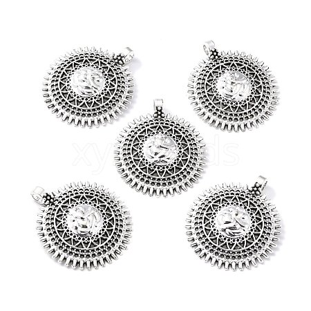 Tibetan Style Alloy Pendants PALLOY-E569-15AS-1