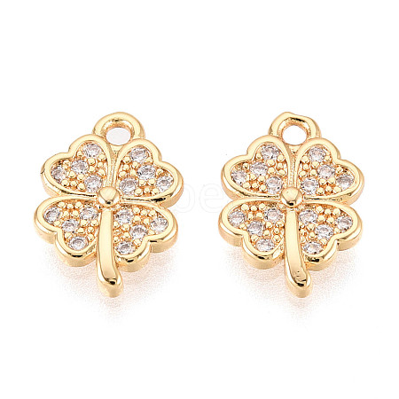 Brass Micro Pave Cubic Zirconia Charms KK-N263-117G-1