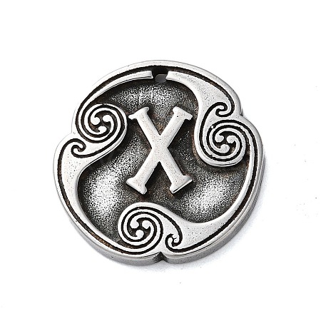 Rune Letters Alloy Pendants PALLOY-S193-01AS-07-1