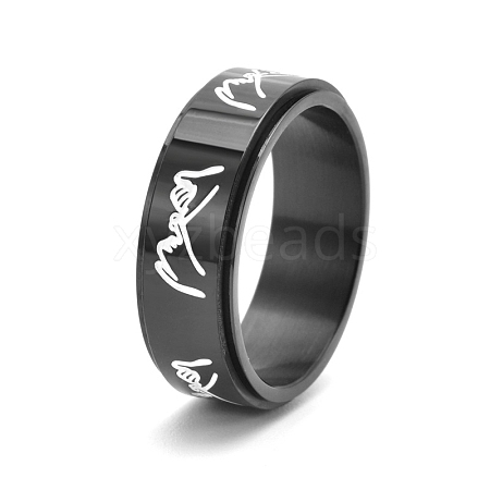 Rotatable Stainless Steel Finger Ring PW-WG93BAA-16-1