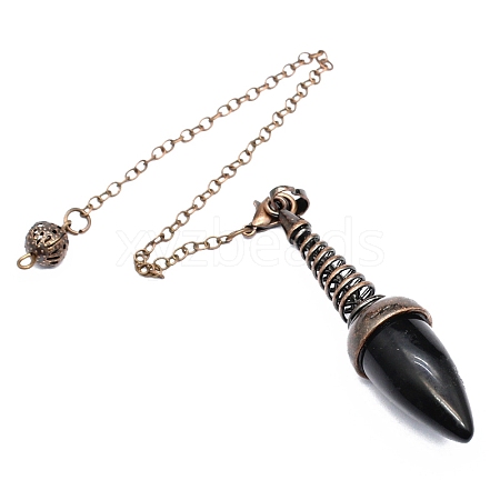 Natural Obsidian Dowsing Pendulum Big Pendants PW-WGFD073-03-1