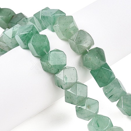 Natural Green Aventurine Star Cut Round Beads Strands G-T138-38-1