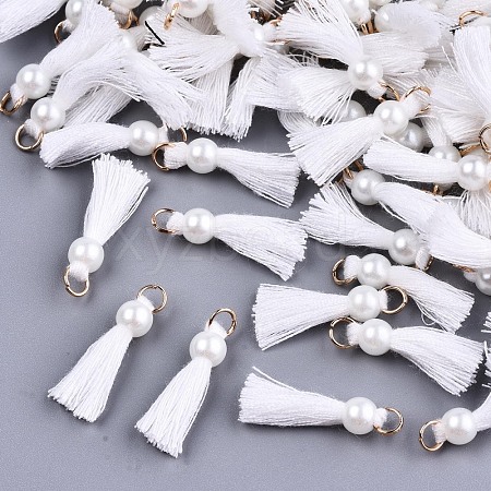 Polycotton(Polyester Cotton) Tassel Pendant Decorations FIND-T052-13Q-1