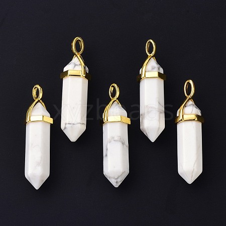 Natural Howlite Pointed Pendants G-G025-01G-43-1