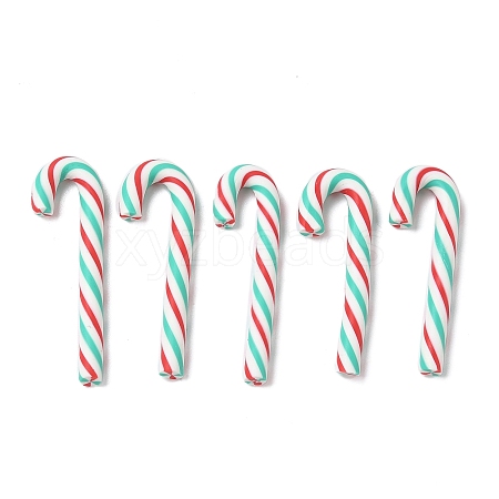 Christmas Candy Cane Handmade Polymer Clay Beads CLAY-P005-04G-1