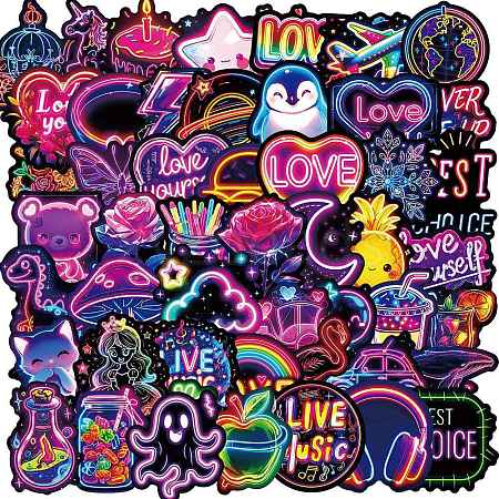 50Pcs Paper Self-Adhesive Picture Stickers AJEW-S036-11-1