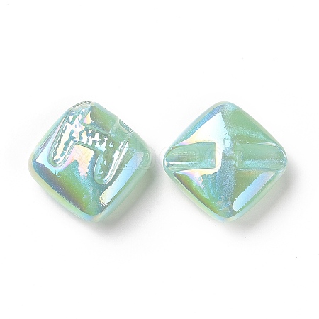 Rainbow Iridescent Plating Acrylic Beads LS-OACR-A010-06B-1