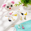 Horse Alloy Enamel Pendant Stitch Markers HJEW-AB00364-5