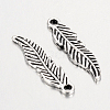 Tibetan Style Alloy Feather Pendants TIBEP-20476-AS-NR-2