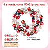 4 Strands Electroplate Glass Bead Strands GLAA-PA0001-09A-2
