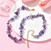 Natural Amethyst Chips Beaded Necklace NJEW-FZ00004-09-5