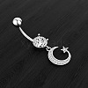 Moon and Star 304 Stainless Steel Belly Rings WG8A92B-01-1