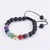 Natural Gemstone Braided Bracelets BJEW-JB02948-1