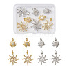 8Pcs 4 Style Brass Micro Pave Clear Cubic Zirconia Pendants FIND-TA0001-74-9