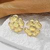 Brass Flower Stud Earrings EJEW-R016-17G-4