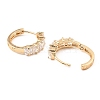 Brass Micro Pave Cubic Zirconia Hoop Earrings EJEW-D078-18KCG-2