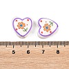 Floral Printed Porcelain Beads PORC-A033-01G-3
