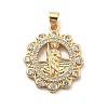 Rack Plating Brass with Cubic Zirconia Pendants KK-Q017-06A-G-1