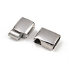 Tarnish Resistant Smooth 304 Stainless Steel Magnetic Clasps with Glue-in Ends STAS-E055-10-4