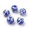 Opaque Flower Printed Acrylic Beads MACR-S271-10mm-06-1