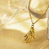 Stainless Steel Palm Pendant Necklaces for Women TL7649-1-1