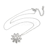 304 Stainless Steel Sunflower Pendant Cable Chain Necklaces for Women NJEW-R011-02P-4