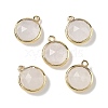 Natural Quartz Crystal Faceted Flat Round Charms G-U028-03G-05-1