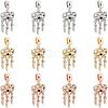 SUPERFINDINGS 12Pcs 3 Colors Rack Plating Alloy European Dangle Charms MPDL-FH0001-05-1