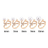 Curve Shape Brass Micro Pave Clear Cubic Zirconia Adjustable Ring Settings KK-T076-46G-4
