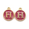 Golden Plated Alloy Enamel Charms ENAM-S118-08H-1