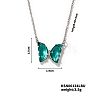 Brass Rhinestone Butterfly Pendant Necklaces for Women LS1858-1-1