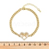 Brass Micro Pave Clear Cubic Zirconia Link Bracelets BJEW-M050-05G-01-5