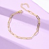 Brass Paperclip Chains Bracelets for Women BJEW-C140-24G-2