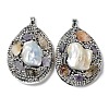 Baroque Natural Freshwater Shell Polymer Clay Rhinestone Big Pendants BSHE-P033-15A-2