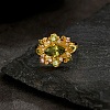 Brass Micro Pave Cubic Zirconia Finger Rings for Women KW9333-3-4