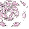 SHEGRACE Brass Pave Cubic Zirconia Oval Connector Charms XGRQ2O269-439B-P-1