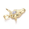 Brass and Synthetic Turquoise Pendants KK-T079-03B-G-2