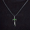 Alloy & 201 Stainless Steel & Rhinestone Dinosaur Wrapped Sword Pendant Necklaces for Men FS-WGFE8C1-03-1