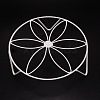 Flat Round with Flower Pattern Iron Display Decorations AJEW-WH0244-09A-1