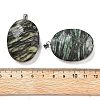 Electroplate Natural Dyed Picture Jasper Pendants KK-F882-06P-03-3