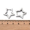 Tarnish Resistant 304 Stainless Steel Star Huggie Hoop Earrings STAS-H156-05P-2